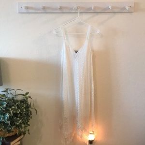 White lacy midi dress